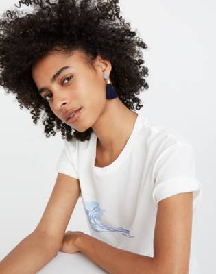 Stone Tassel Earrings in null image 2