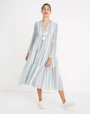 madewell striped midi dress