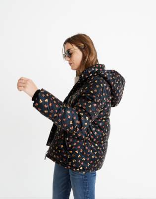 floral puffer jacket