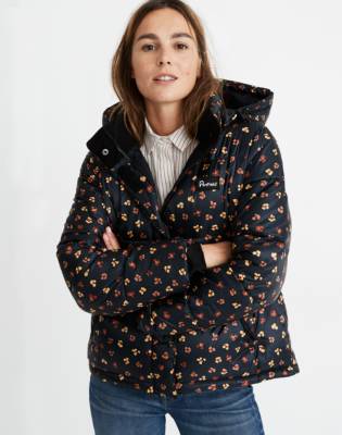 floral puffer jacket