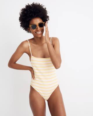 horizontal striped swimsuit