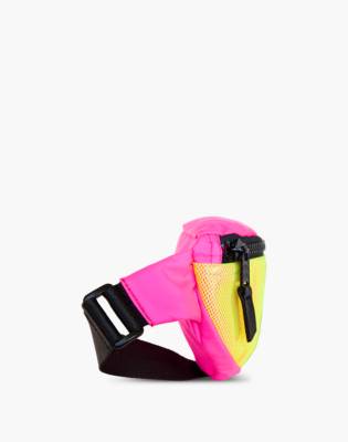 clear neon pink bum bag