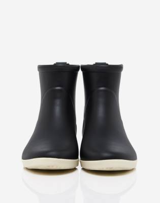 black ankle rain boots