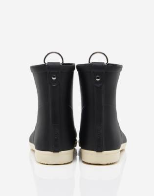 black ankle rubber boots