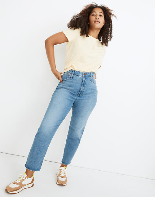 farm disaster acre Petite Classic Straight Jeans in Nearwood Wash