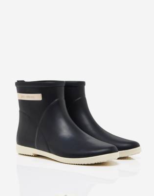 black ankle rain boots