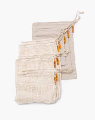 The Sunshine Series&trade; Seven-Pack Reusable Organic Cotton and Hemp Produce Bags in natural image 2