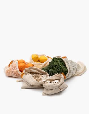 The Sunshine Series&trade; Seven-Pack Reusable Organic Cotton and Hemp Produce Bags in natural image 5