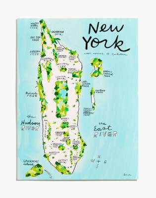 Good for the Bees New York Green Spaces Map Art Print in multi image 1