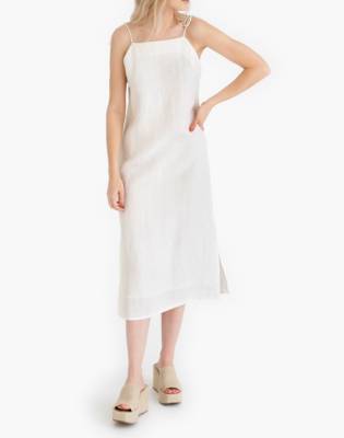beige check pinafore dress