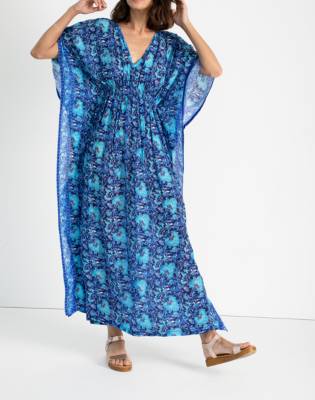 cinched caftan dress