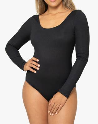 ribbed long sleeve bodysuit