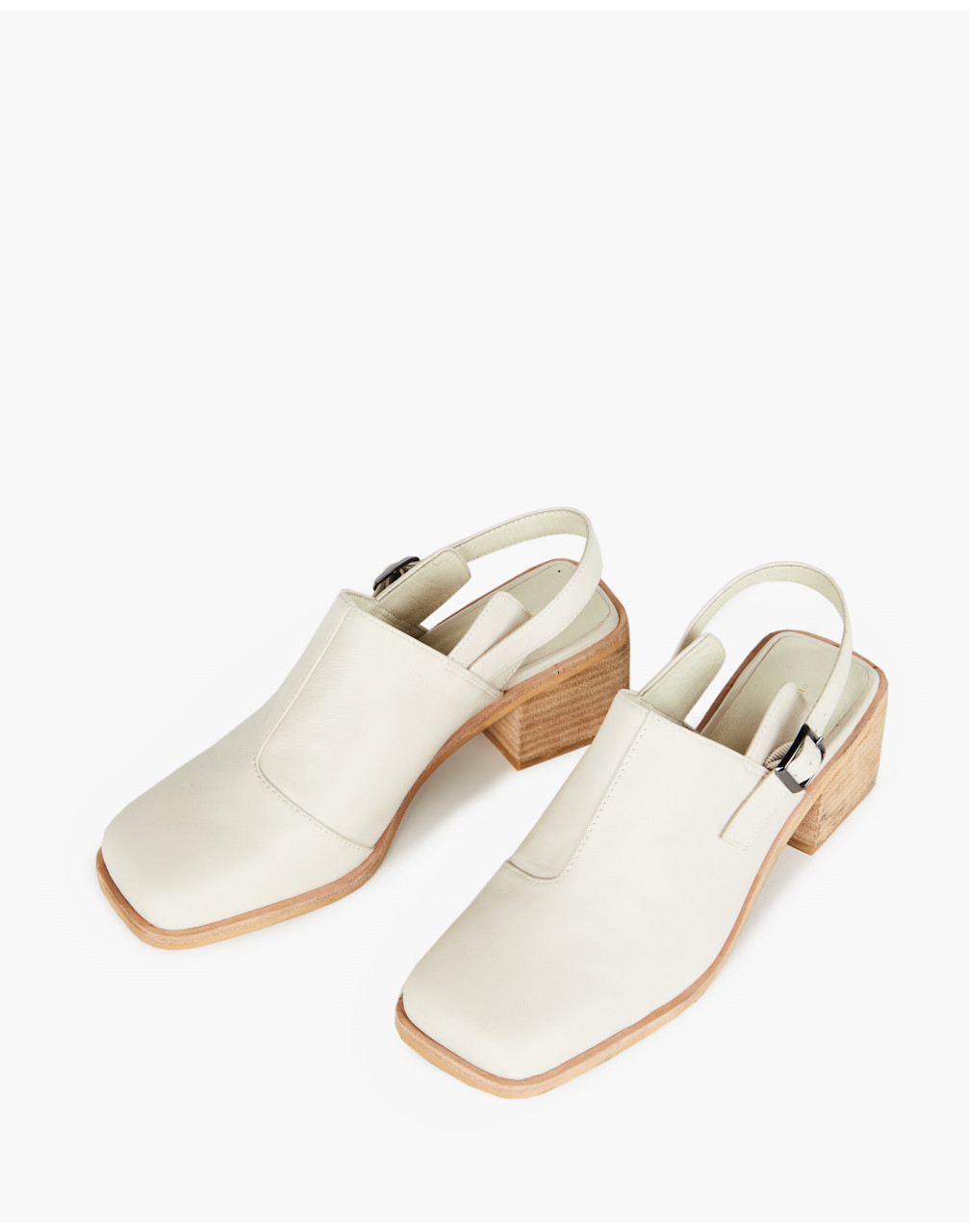 Shop Mw Intentionally Blank Leather Marty 2 Heels In Cream