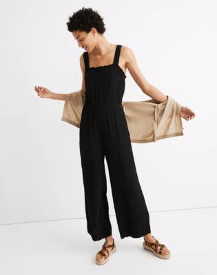 madewell apron ruffle jumpsuit