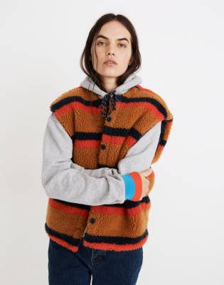 Madewell x Kule Sherpa-Lined Oversized Jean Jacket in kule indigo image 4