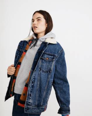 jean jacket lined with sherpa