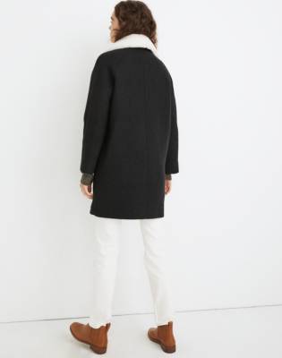 Eldridge Zip Coat in Insuluxe Fabric in caviar dk grey melange image 3