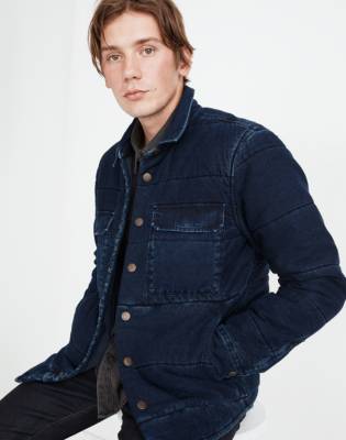 indigo quilted jacket