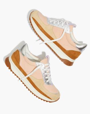 metallic leather trainers