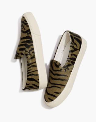 calf hair slip on sneakers
