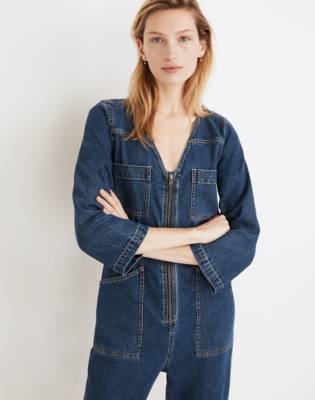 madewell patch pocket sweater jumpsuit