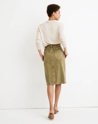 madewell denim midi skirt