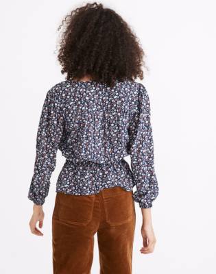 button front peplum top