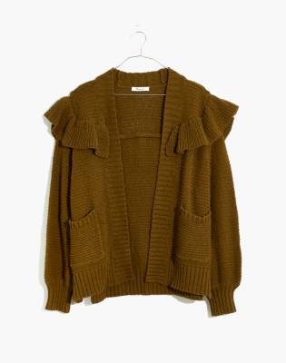 long ruffle cardigan