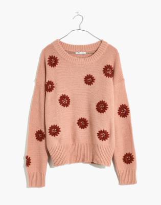 embroidered flower sweatshirt