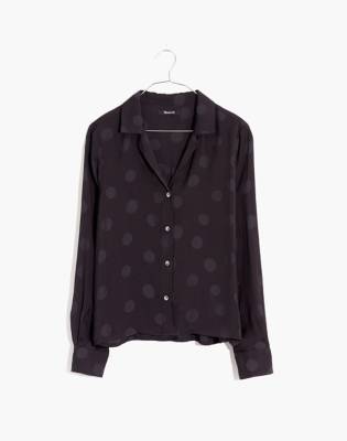 Jacquard Dot Pajama Shirt in large dot jacquard true image 4