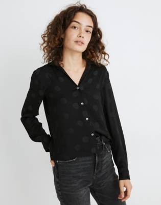Jacquard Dot Pajama Shirt in large dot jacquard true image 1