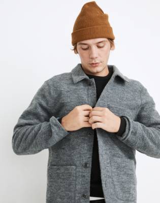 boiled wool cardigan mens