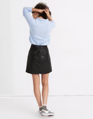 Vegan Leather A-Line Mini Skirt
