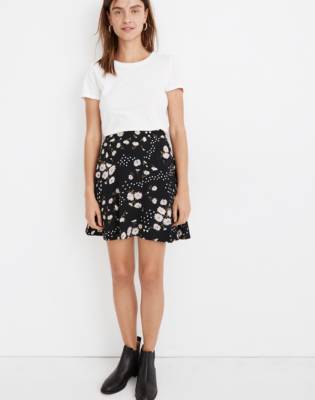 Image of A-Line Mini Skirt in Polka Daisies
