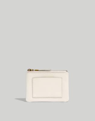 Madewell The Leather Pocket Pouch Wallet In Form Grey