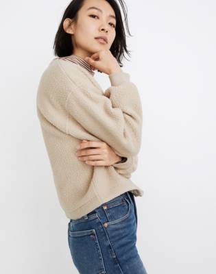 (Re)sourced Fleece Crop Cardigan in summer dune image 2