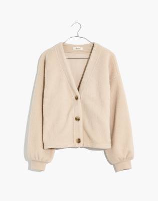 (Re)sourced Fleece Crop Cardigan in summer dune image 5