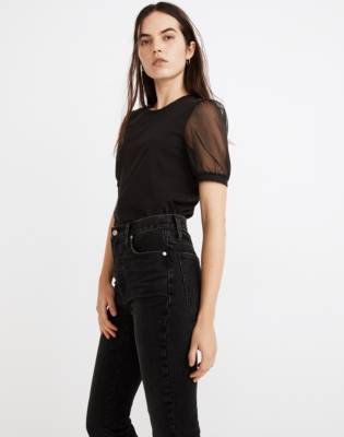 Women's Sheer-Sleeve Knit Top | Madewell