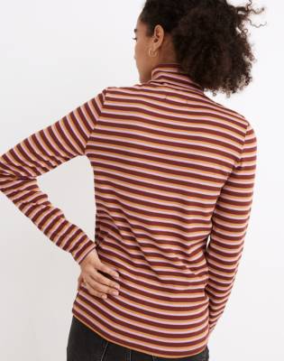 Ribbed Turtleneck Top In Chilton Stripe