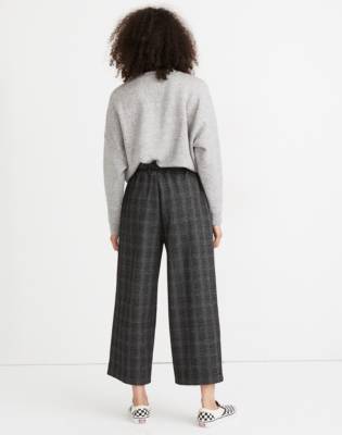 plaid wide leg cropped pants