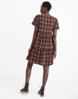 madewell gingham wrap mini skirt