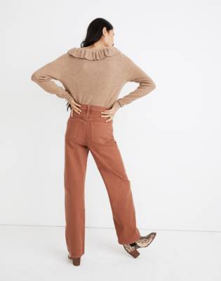 madewell slim wide leg full length jeans