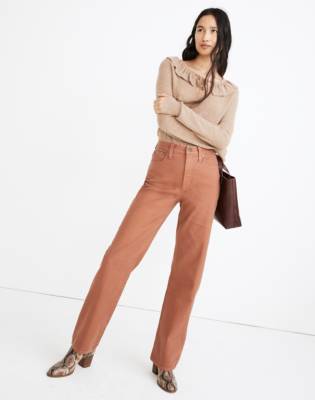 madewell slim wide leg full length jeans