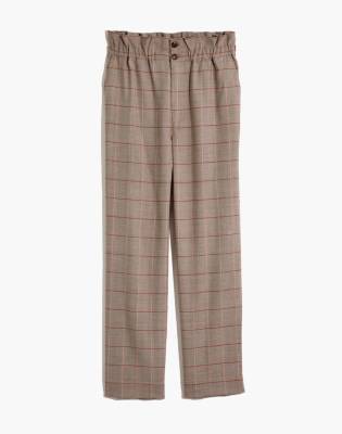 madewell plaid paperbag tapered pants