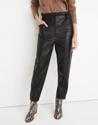 paperbag leather pants