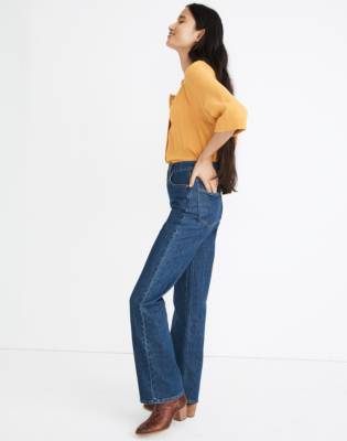 madewell slim wide leg full length jeans