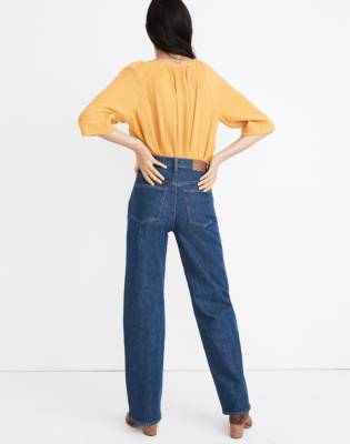 madewell slim wide leg full length jeans