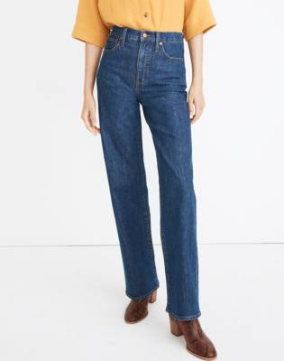 madewell slim wide leg full length jeans