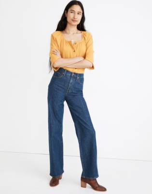 madewell slim wide leg jeans
