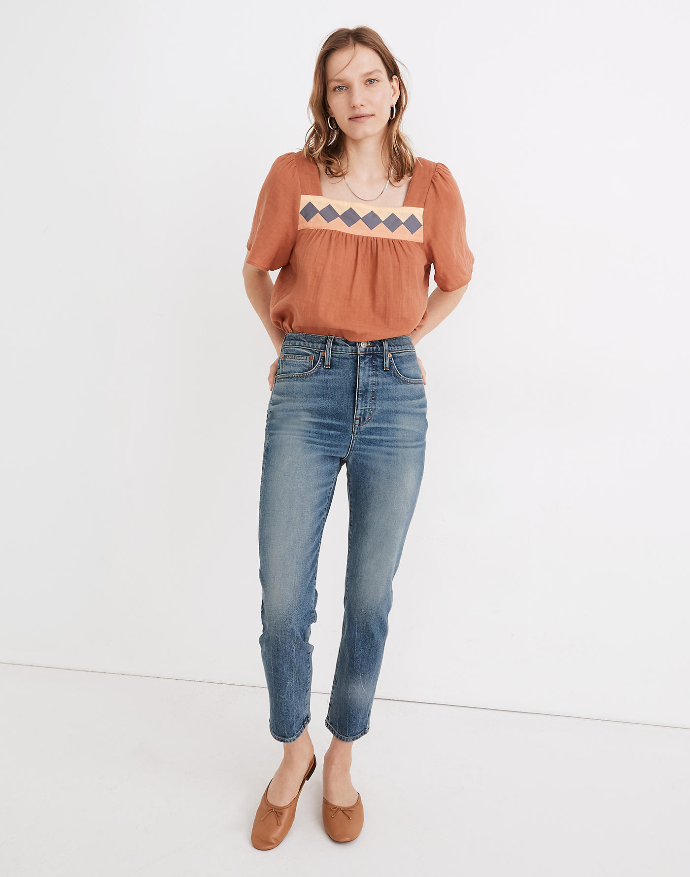 Madewell Rivet & Thread High-Rise Stovepipe Jeans in Keyes Wash
